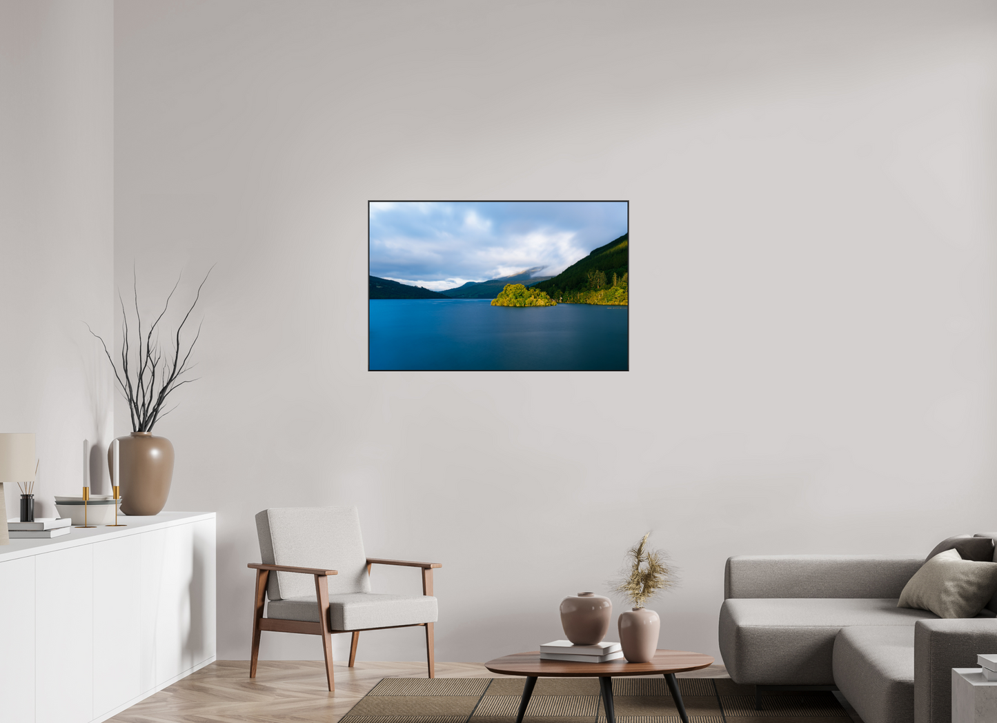 107.5 x 70 cm, black aluminium frames Quiet Horizon