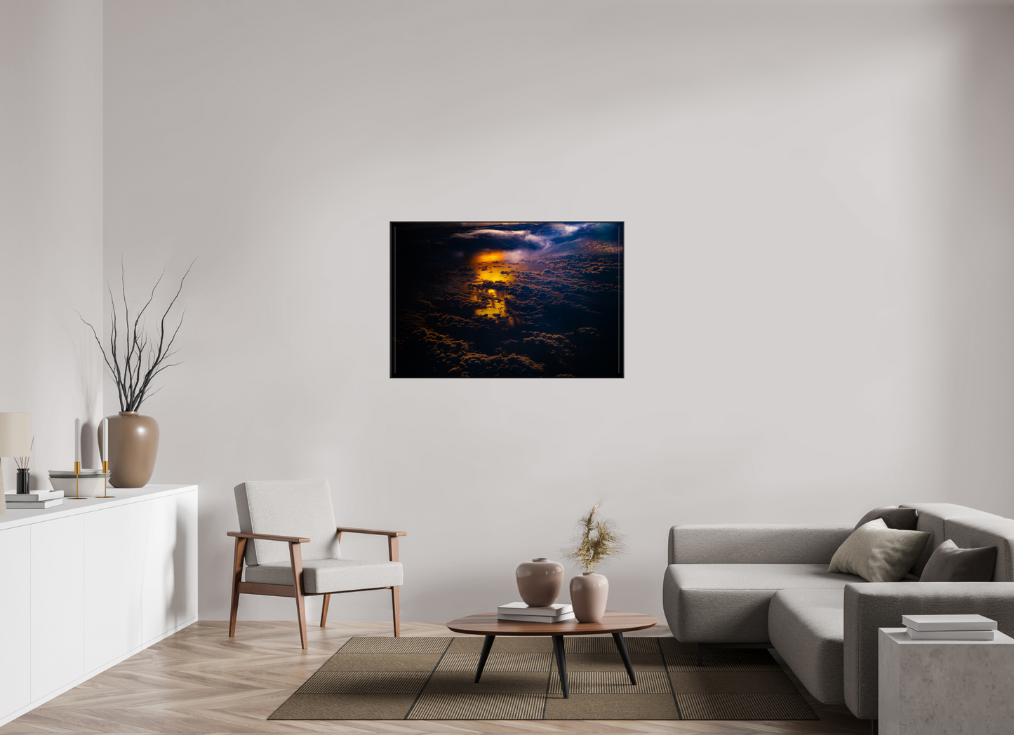 120 x 80 cm, black aluminium frames The Opening