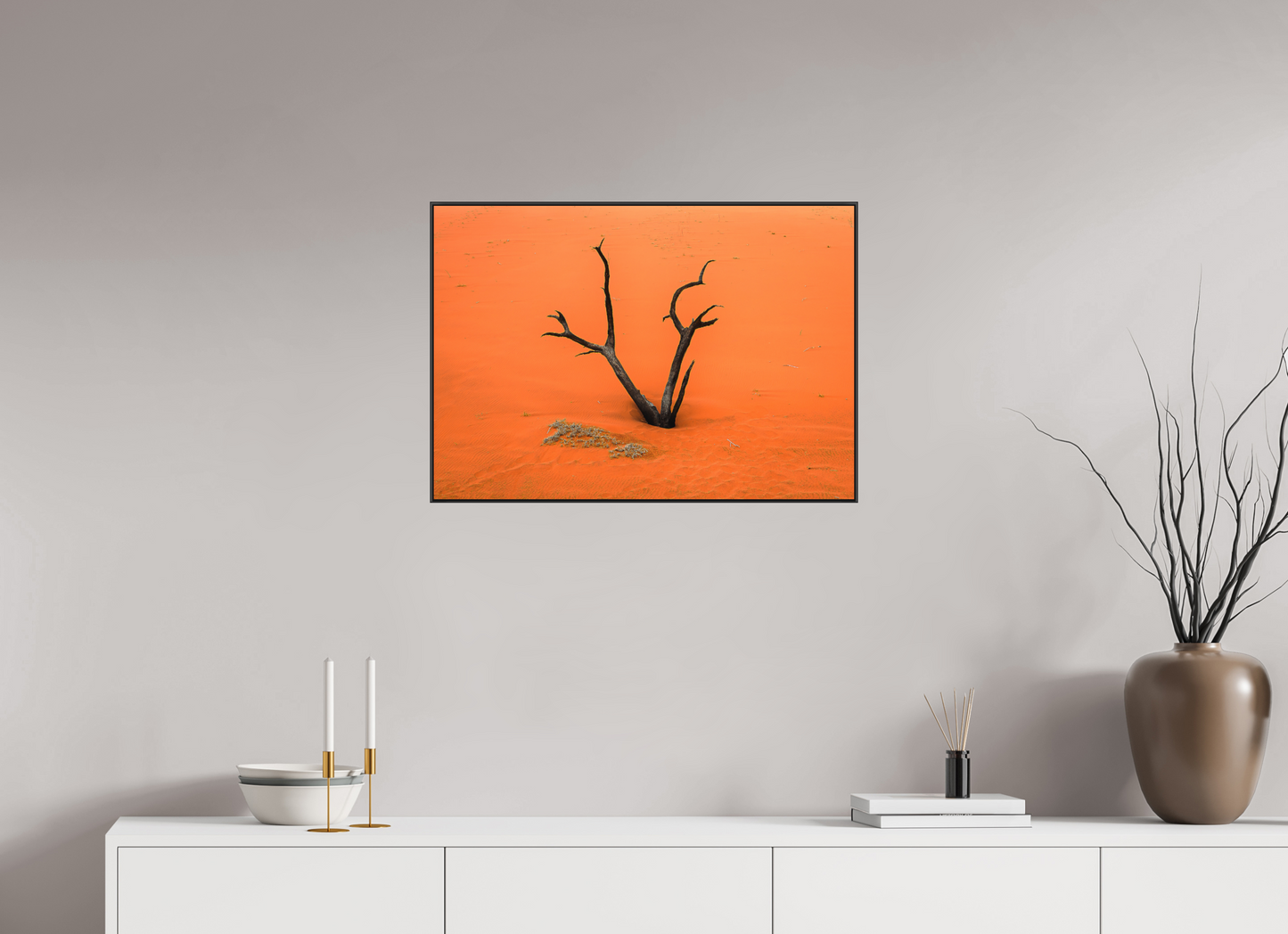 71.6 x 50 cm, black aluminium frames Solitary Flame
