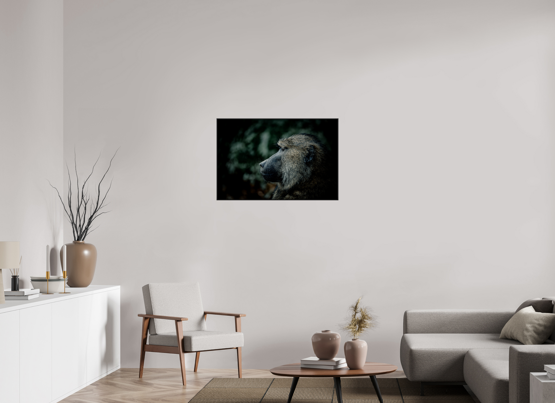 90 x 60 cm, black aluminium frames The Observer
