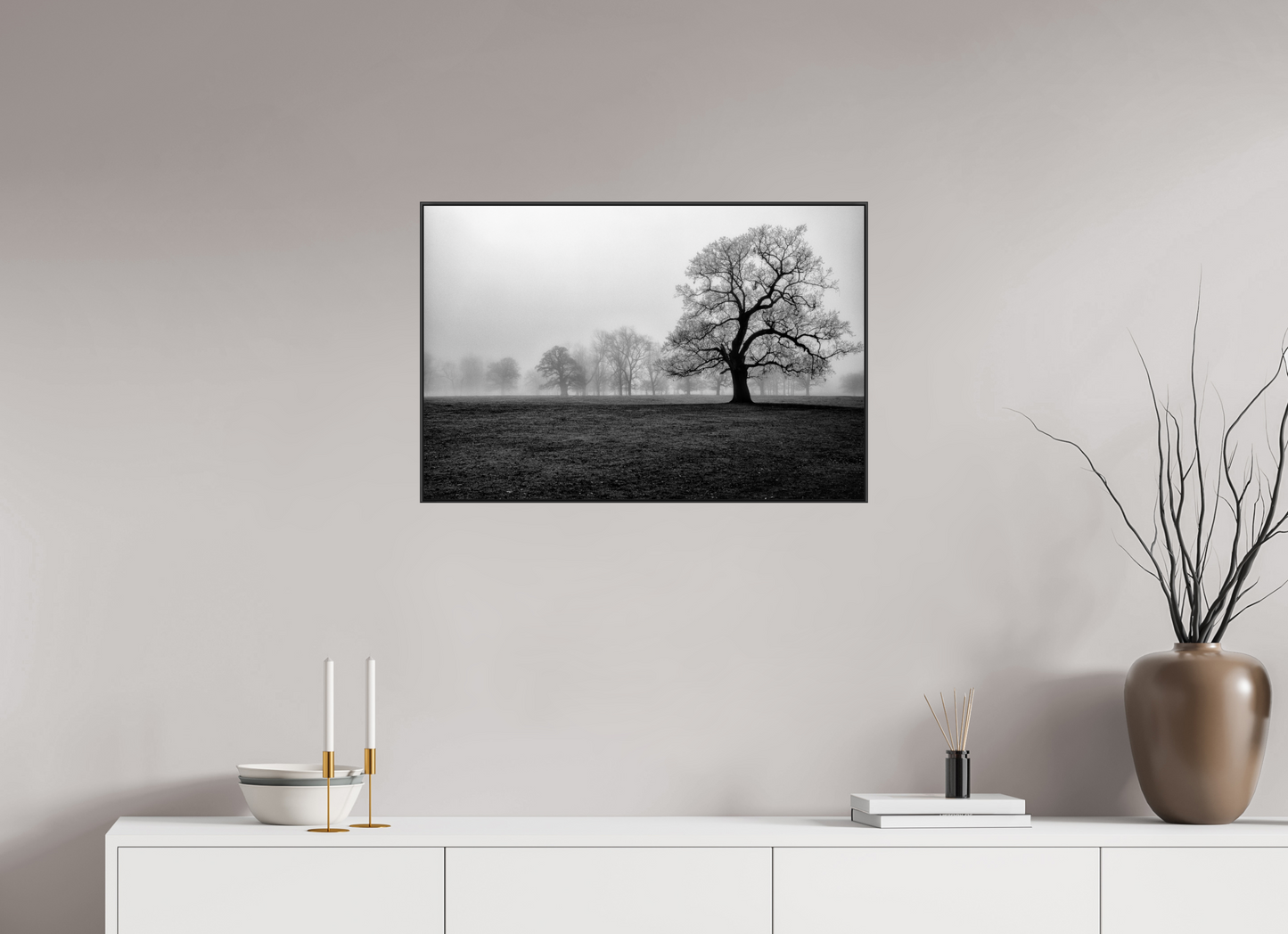 75 x 50 cm, black aluminium frames Fading Presence