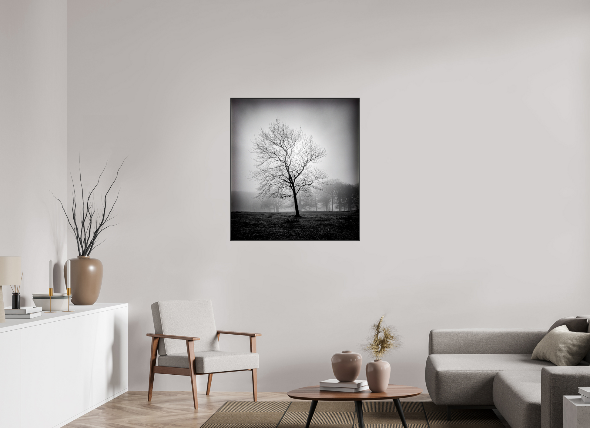 90 x 99.4 cm, black aluminium frames Silent Witness
