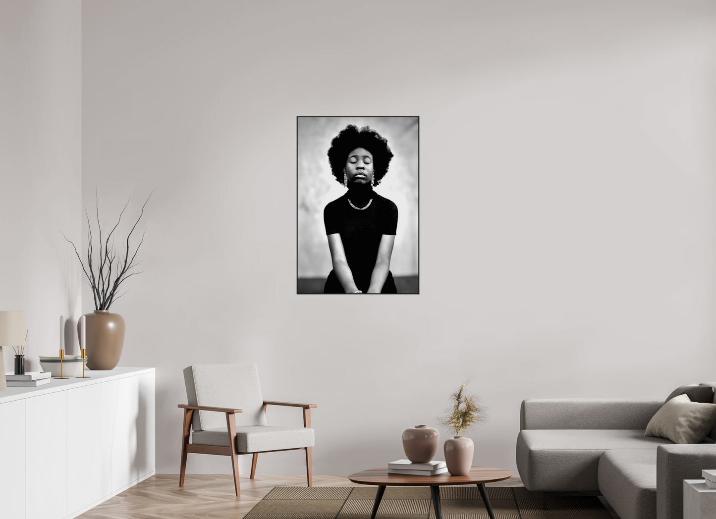 70 x 102.3 cm, black aluminium frames Stillness Within