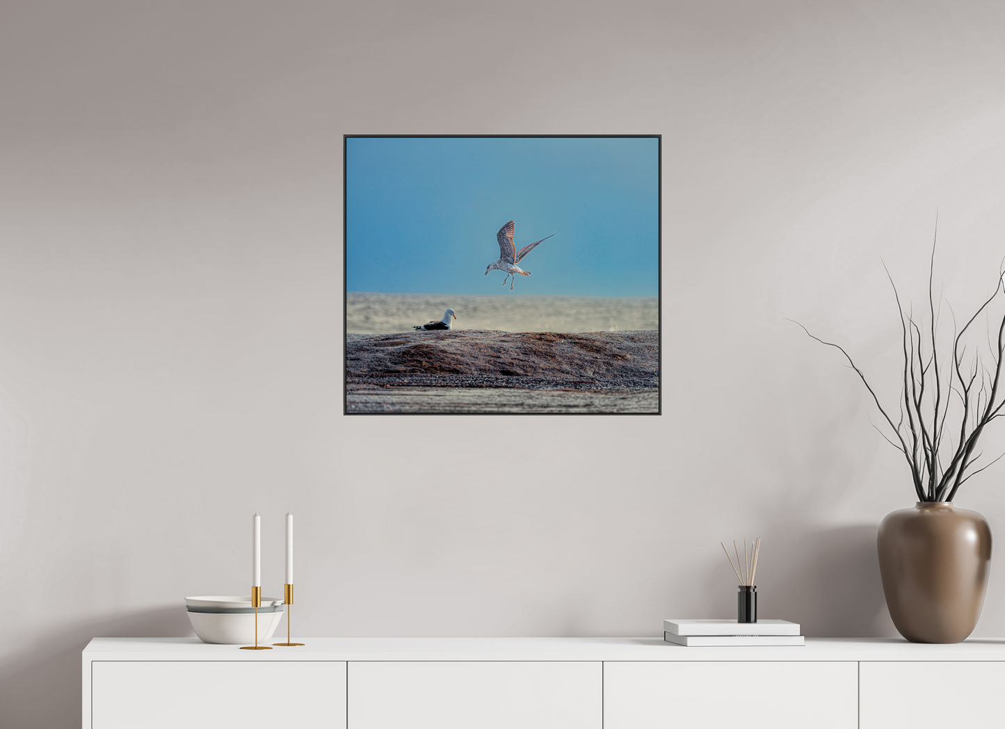 68.1 x 60 cm, black aluminium frames Approach