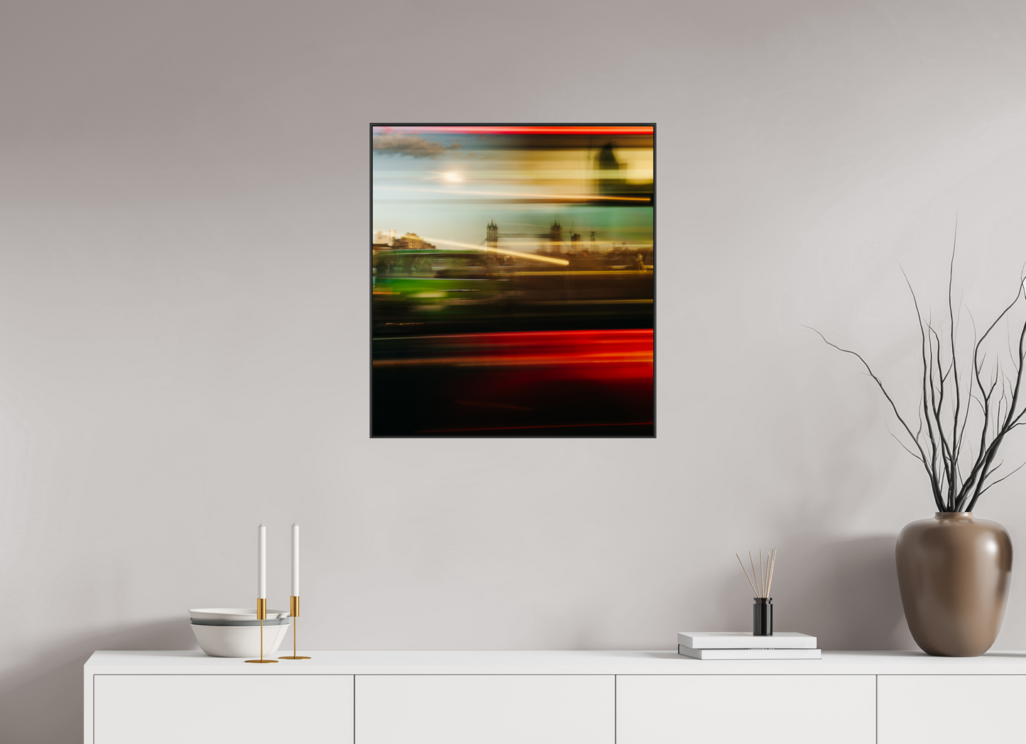 60 x 66.1 cm, black aluminium frame Velocity