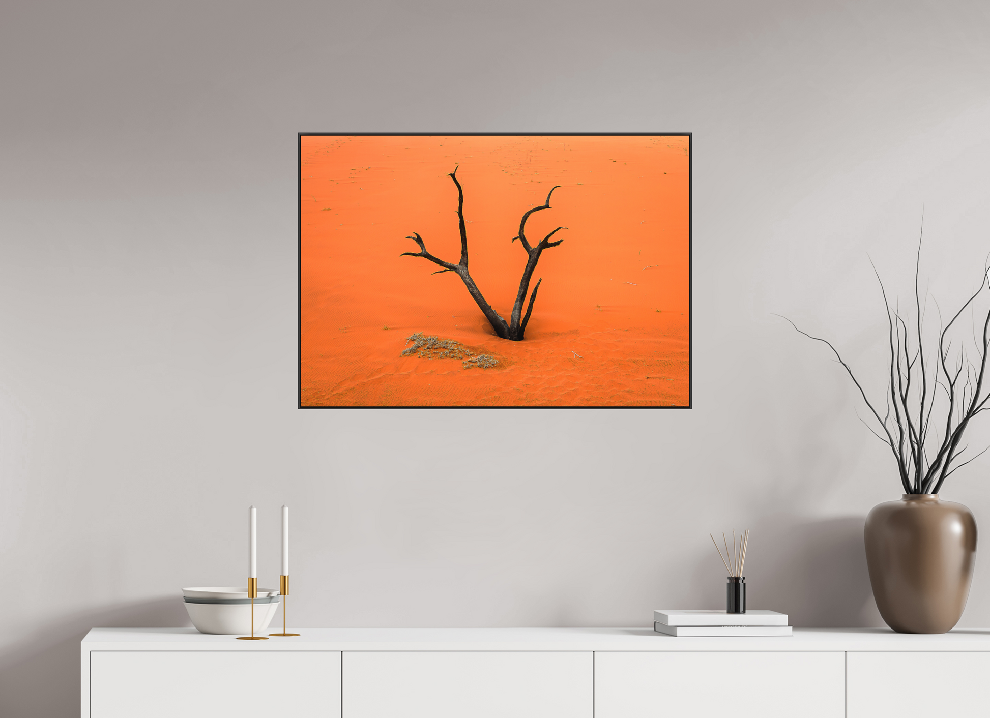 86 x 60 cm, black aluminium frames Solitary Flame