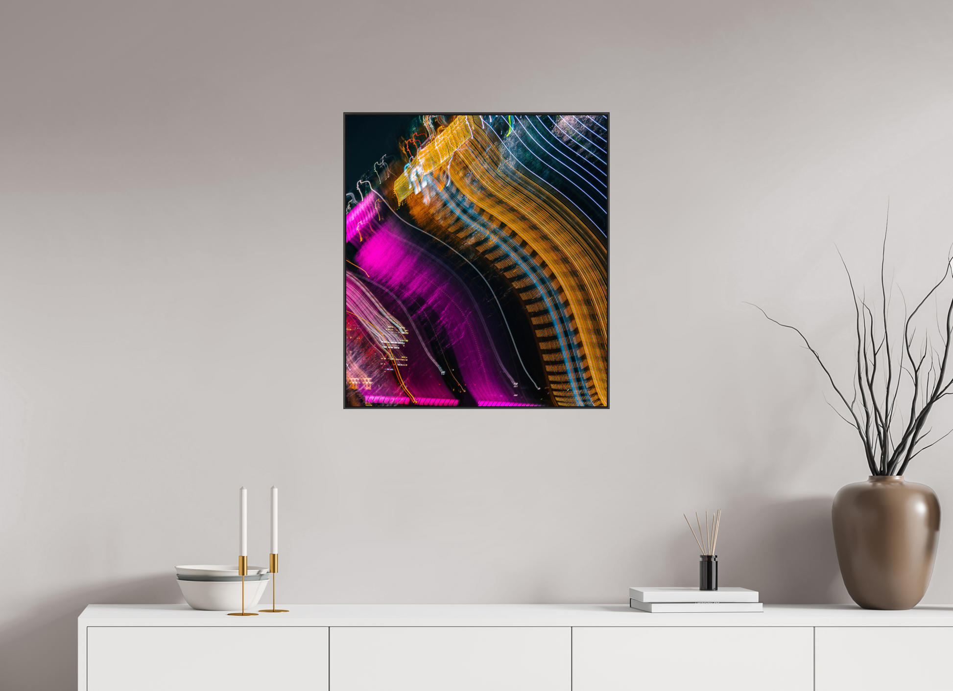 60 x 67 cm, black aluminium frames Electric Veins