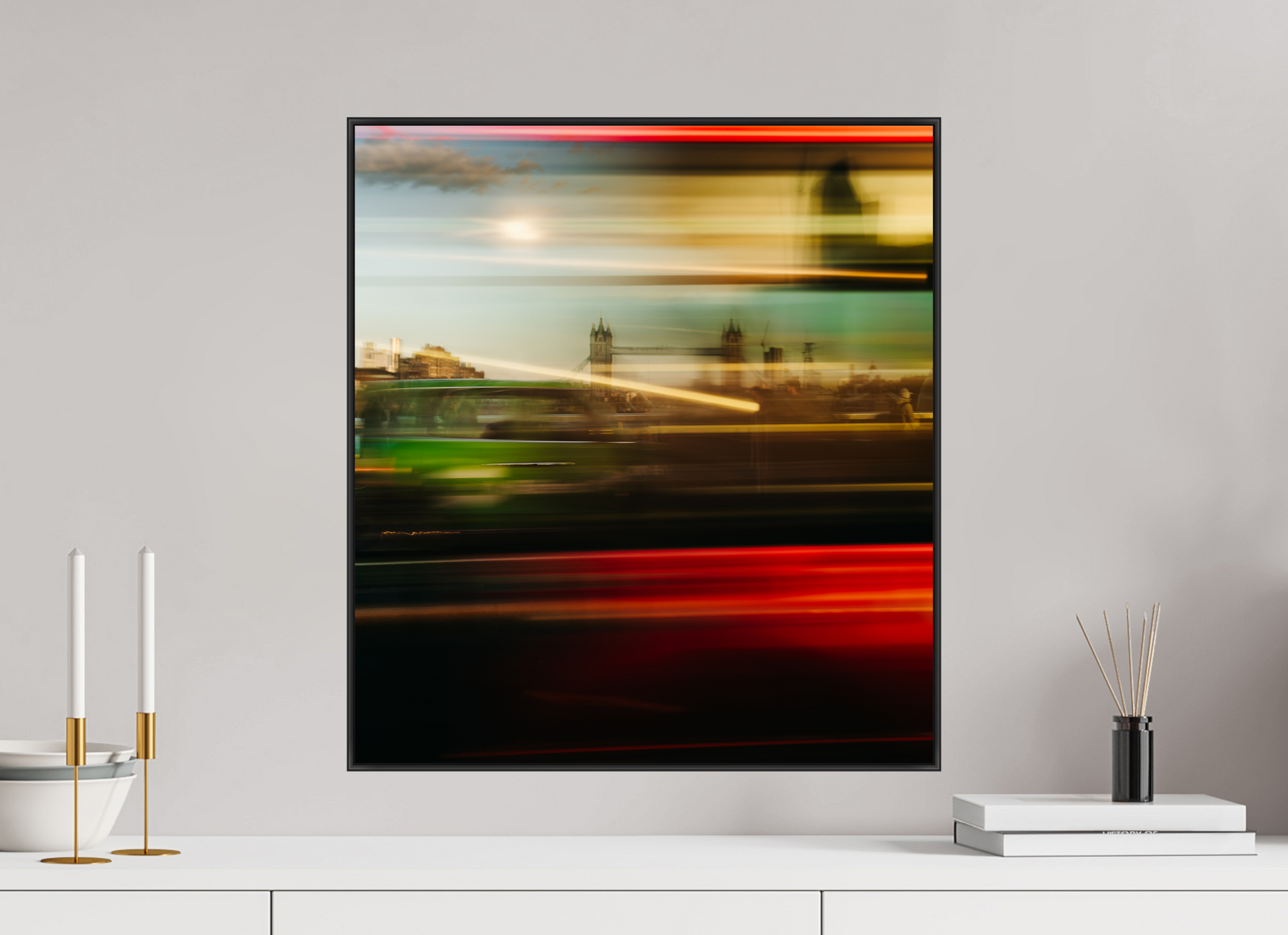 50 x 55.1 cm, black aluminium frame Velocity