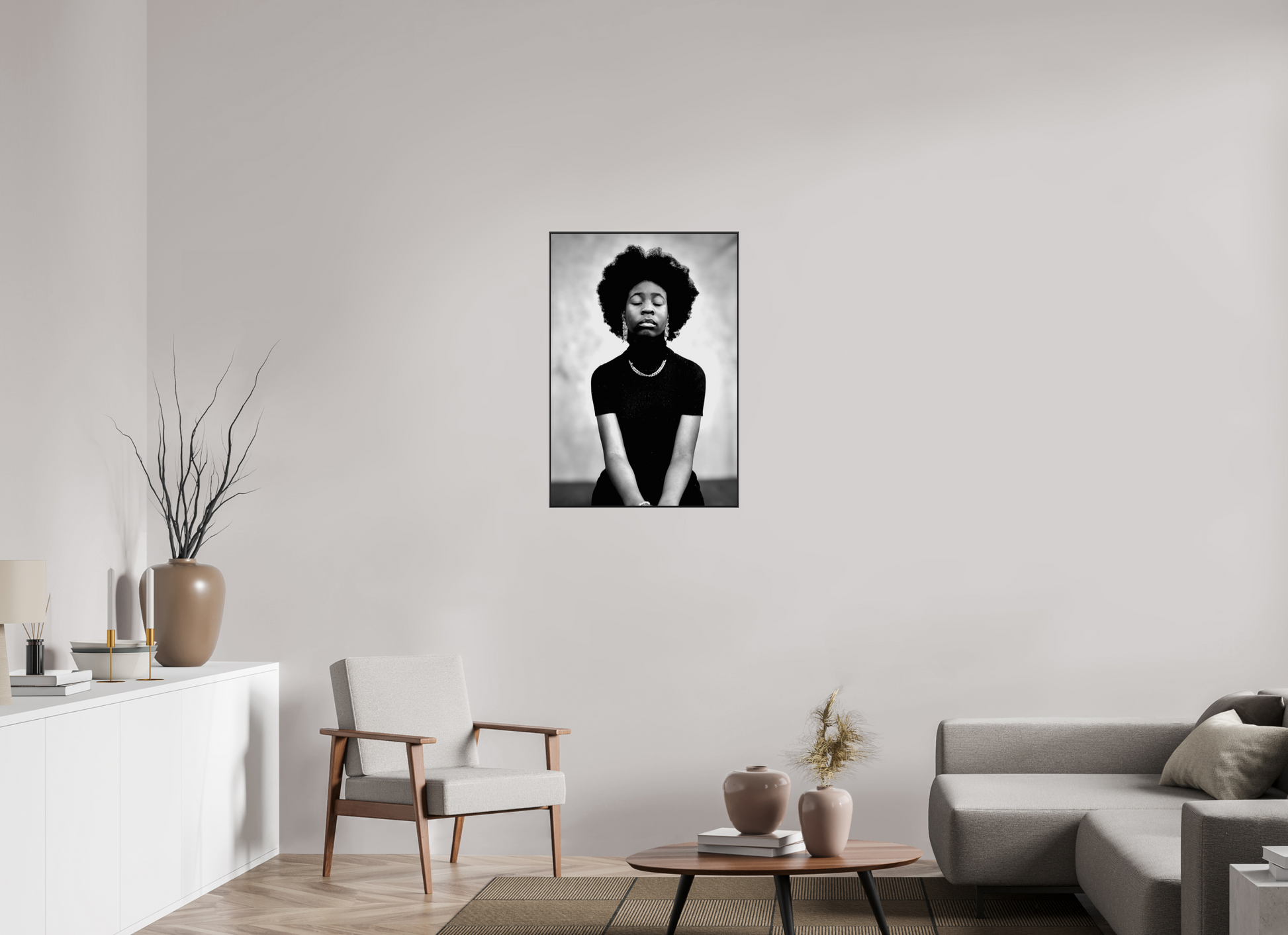 60 x 87.7 cm, black aluminium frames Stillness Within