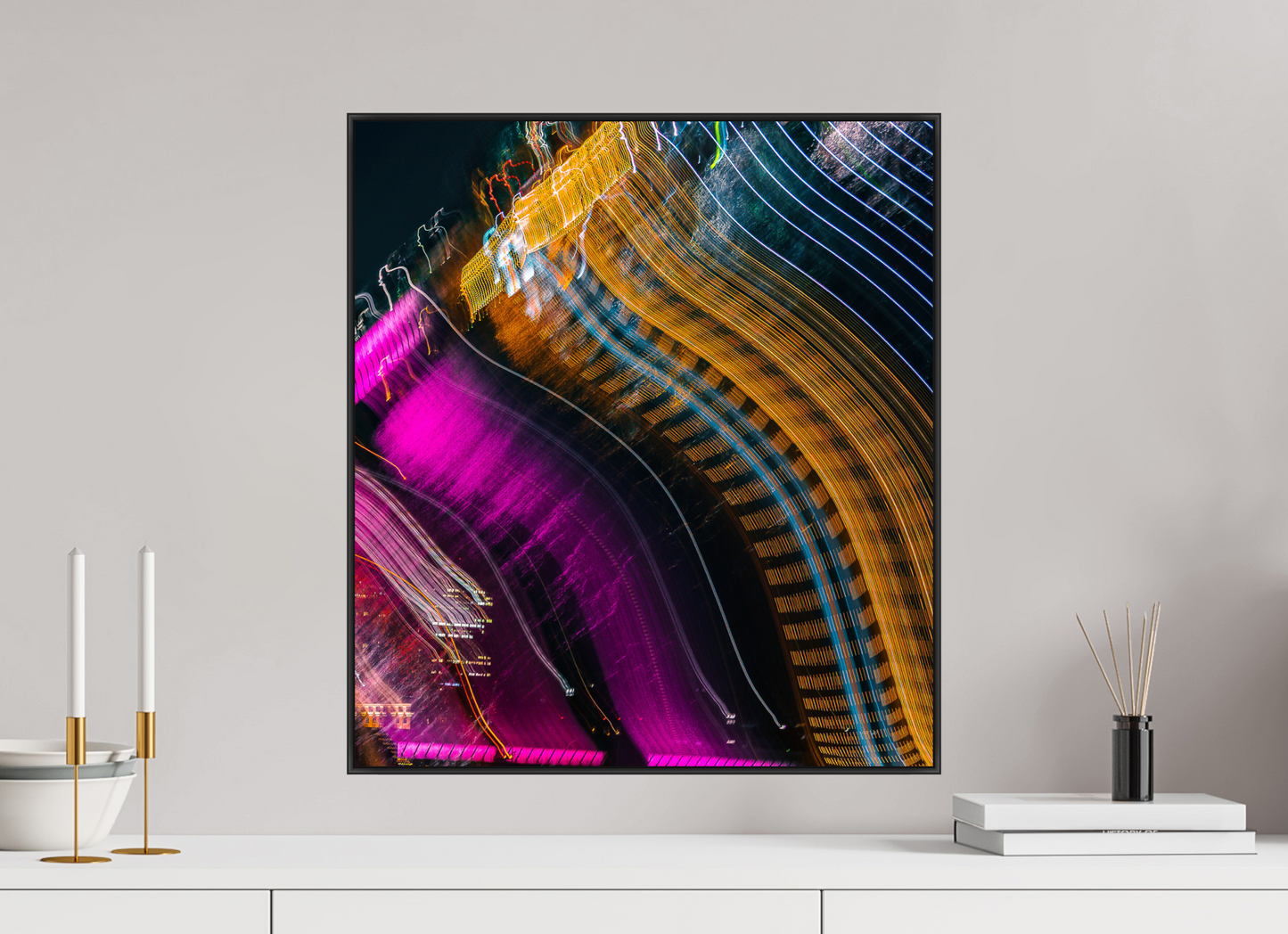 50 x 55.8 cm, black aluminium frames Electric Veins