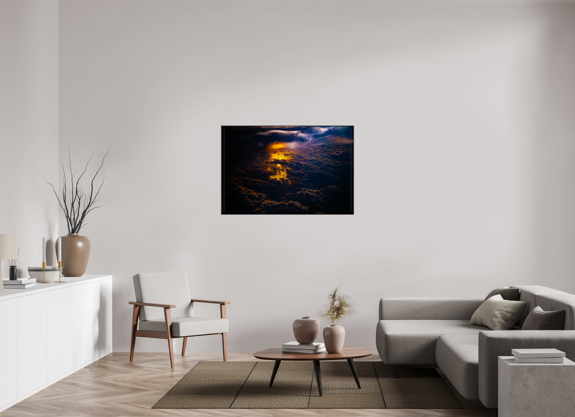 120 x 80 cm, black aluminium frames The Opening