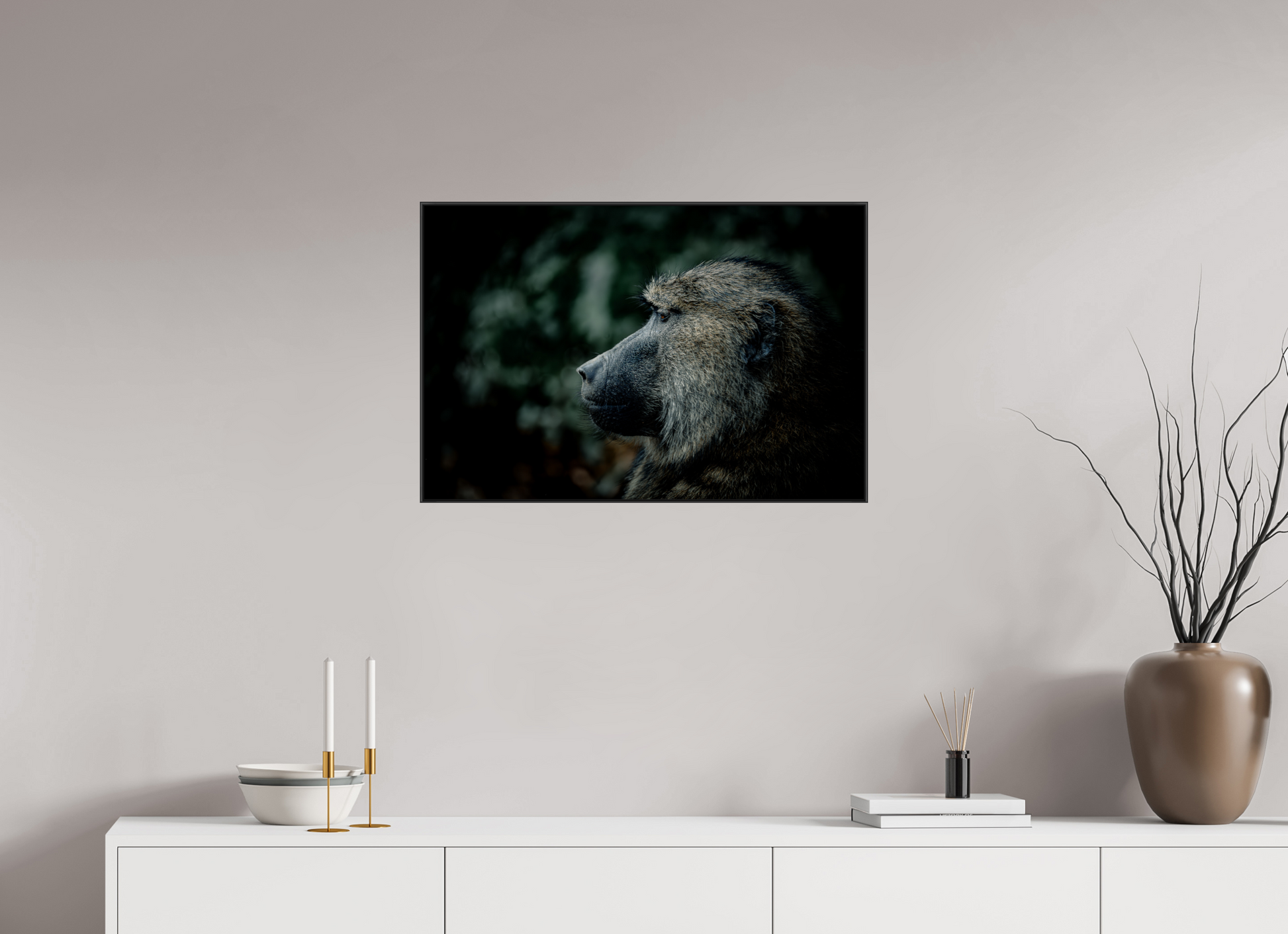 75 x 50 cm, black aluminium frames The Observer
