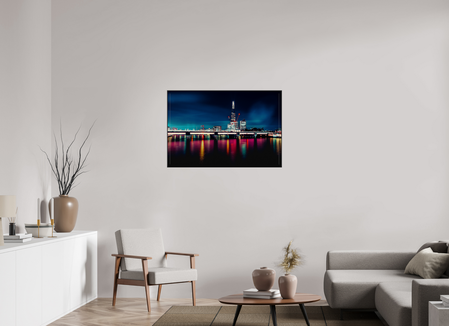 105 x 70 cm, black aluminium frames Electric Thames