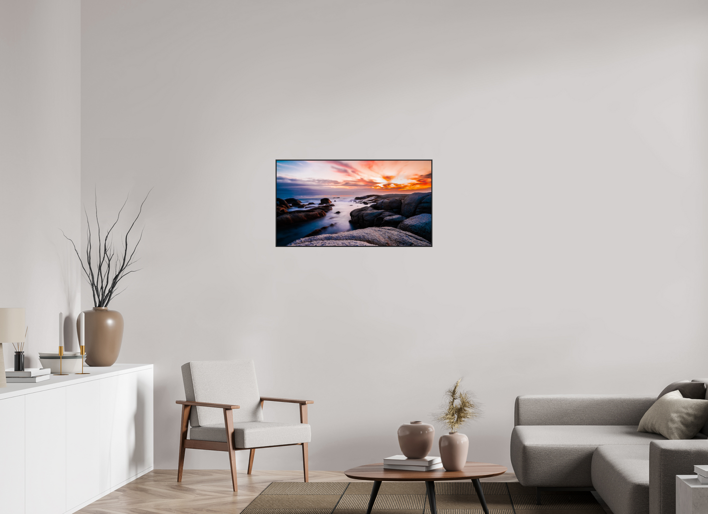 90.8 x 50 cm, black aluminium frames Convergence