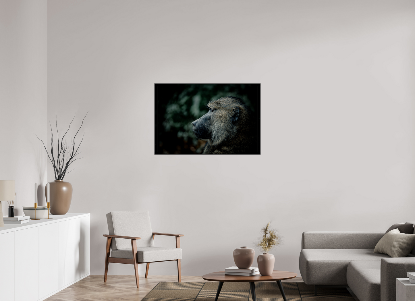 105 x 70 cm, black aluminium frames The Observer
