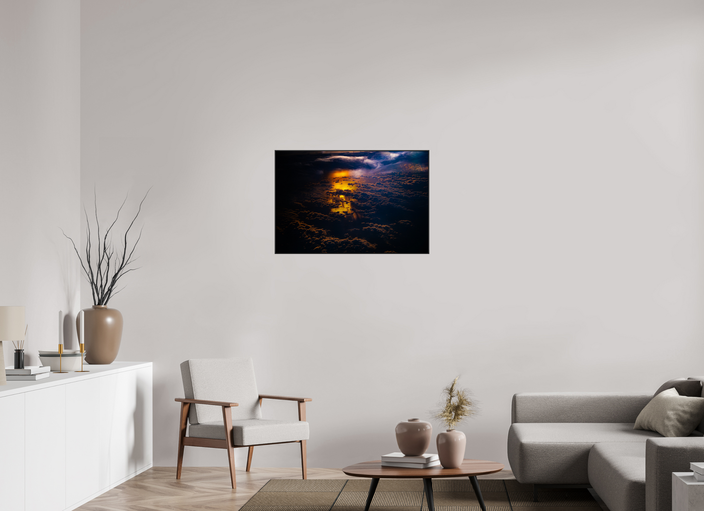 90 x 60 cm, black aluminium frames The Opening
