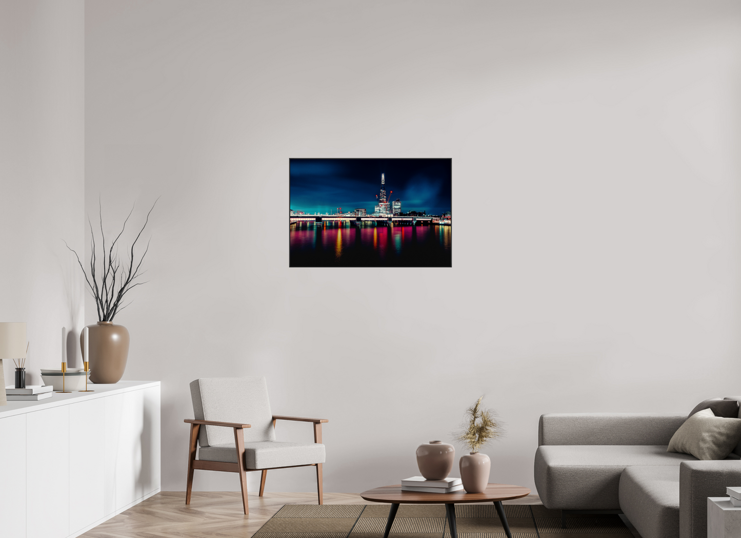 90 x 60 cm, black aluminium frames Electric Thames