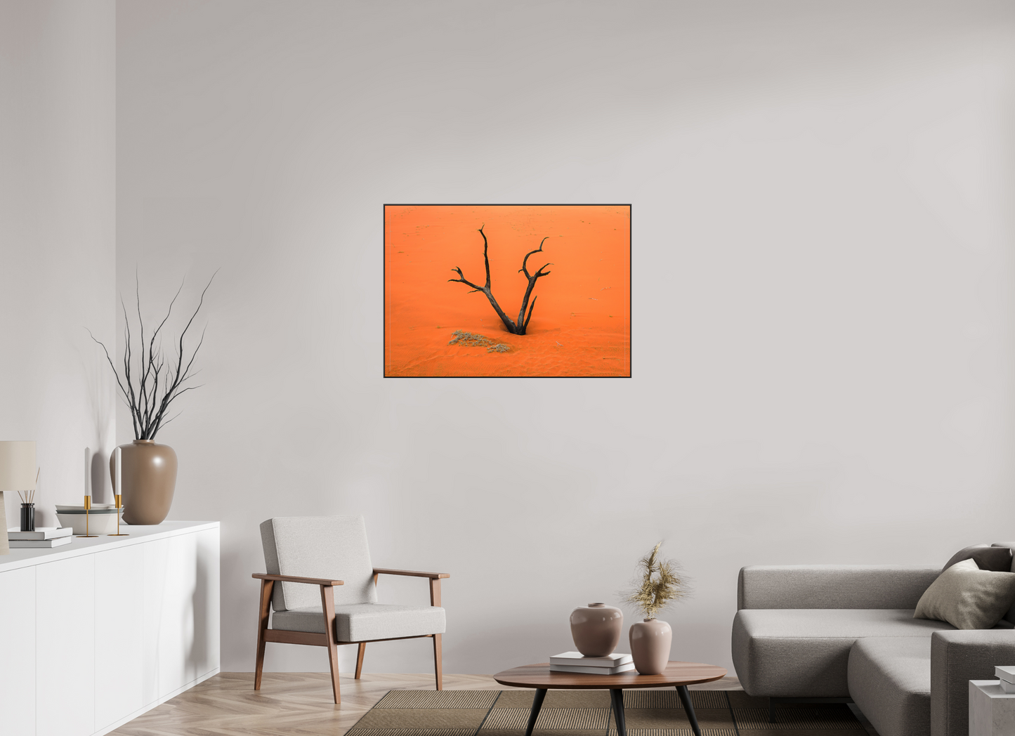 100.3 x 70 cm, black aluminium frames Solitary Flame
