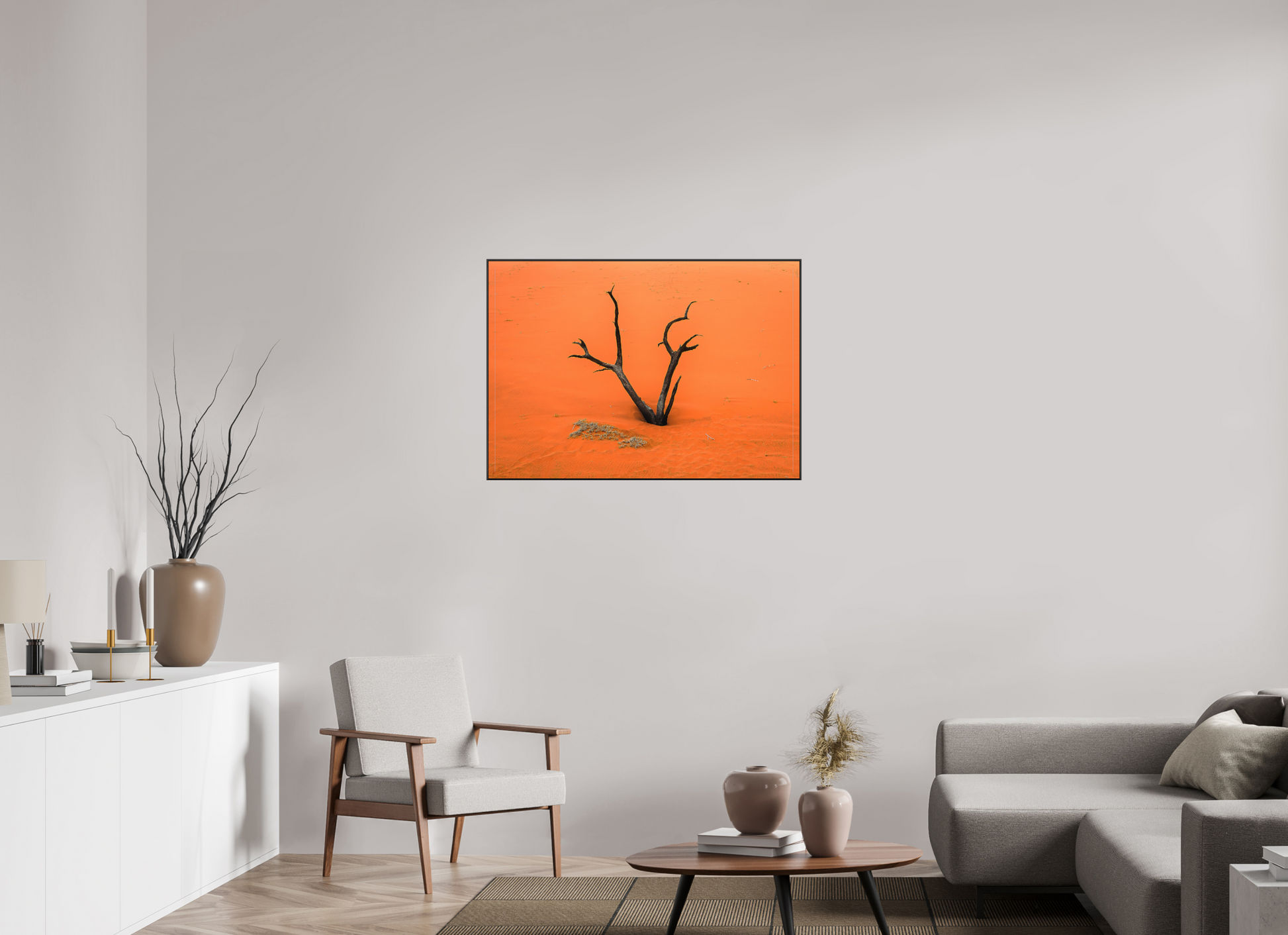 100.3 x 70 cm, black aluminium frames Solitary Flame