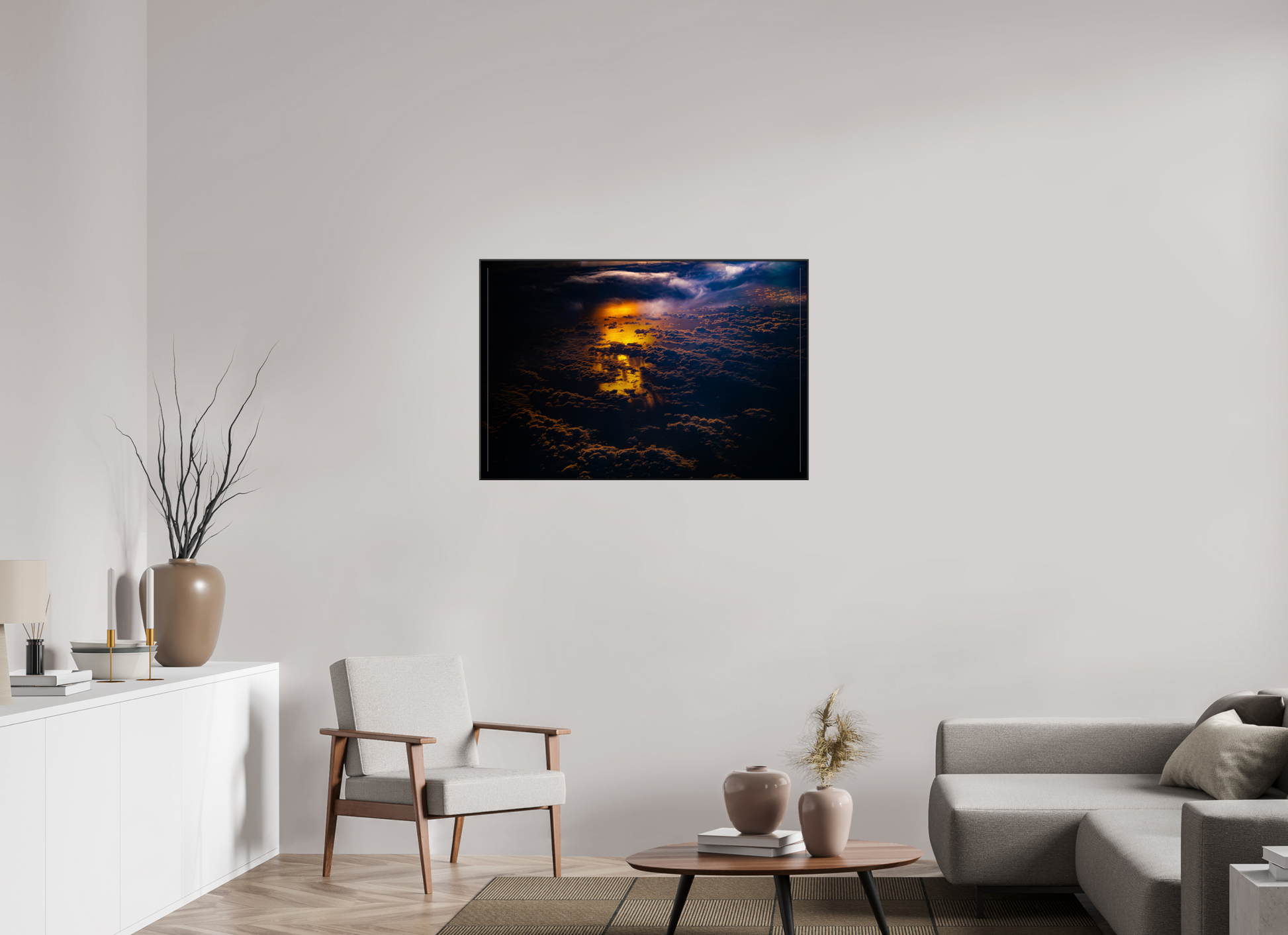 105 x 70 cm, black aluminium frames The Opening